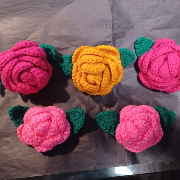 Hand Crocheted Roses - Picture 2 of 6